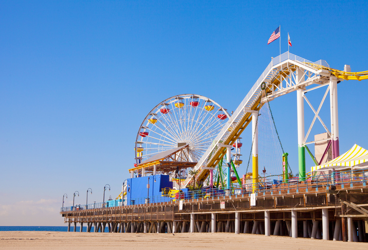 Santa Monica pier and beach